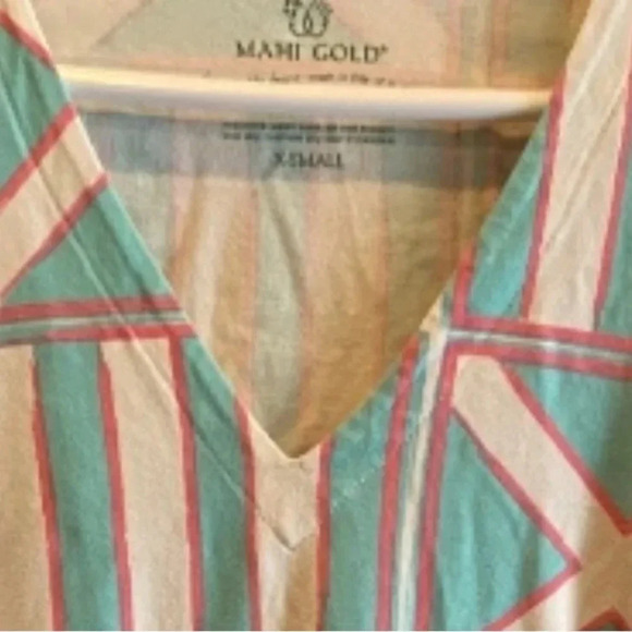 MAHI GOLD WOMENS BLUE WHITE DRESS TOP BOTTOM NAVY SUMMER SPRING CASUAL SIZE XS - Picture 3 of 6